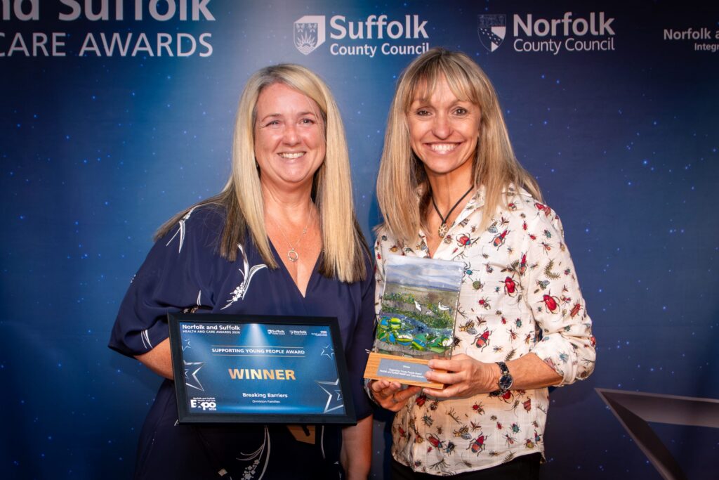 A member of the Ormiston Families Team with Michaela Strachan