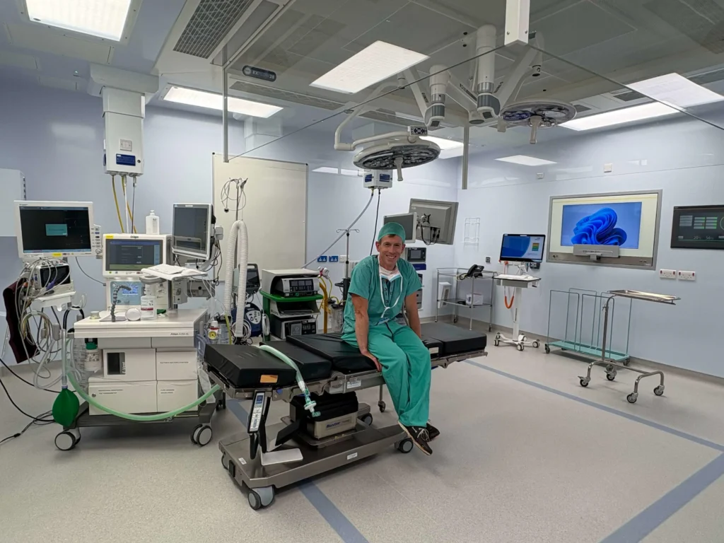 James Gill, consultant orthopaedic surgeon, in one of the new theatres at West Suffolk hospital