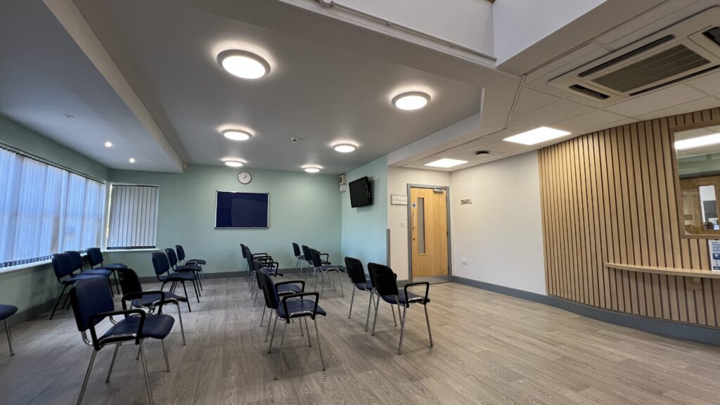 Newly opened waiting room at Bungay Medical Practice